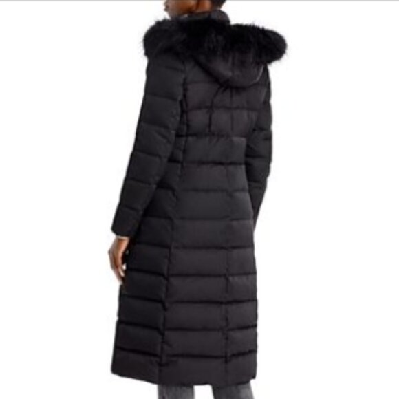 Tahari Nellie Long Coat – Black, Size S – Insulated with Removable Faux Fur Trim - Picture 9 of 12